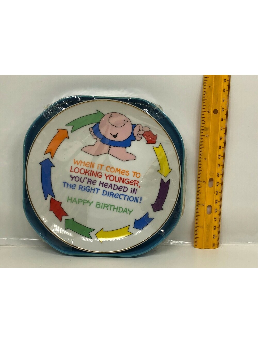 Ziggy Decorative-Only Birthday Plate, With Display Stand, Age Unknown, NEW